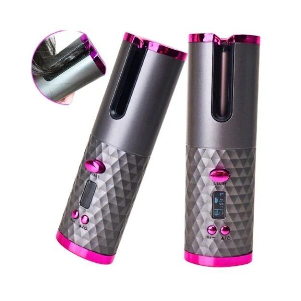 Rechargeable Auto Ceramic Barrel Hair Waves Curler 34W