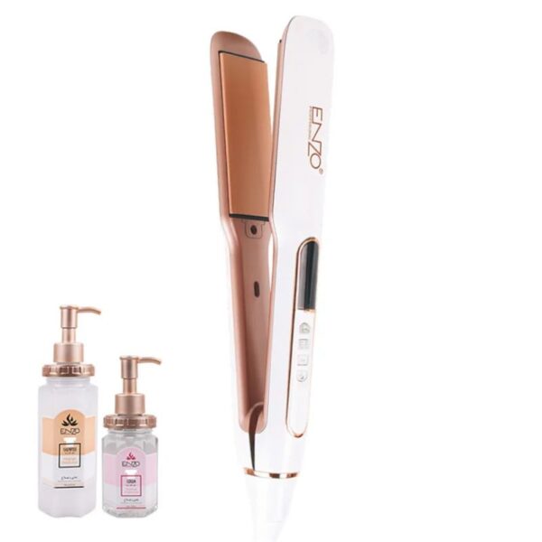 𝗘𝗻𝘇𝗼 EN-3856 Professional Hair Straightener With Shampoo And Serum For Damaged Hair