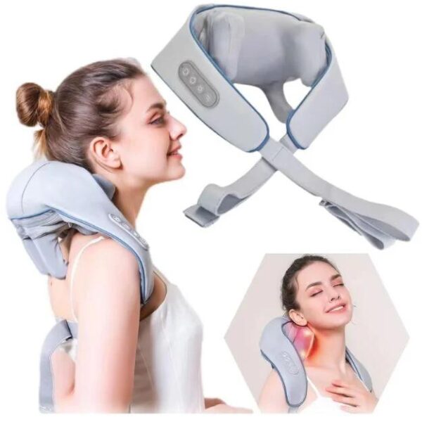 Neck & Shoulder Heat Simulator Electric Massager 4D Kneading Pillow