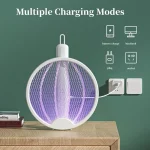 3 In 1 Foldable Electric Mosquito Killer Fly Swatter Trap Usb Rechargeable Mosquito Racket - Image 2