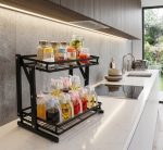 2-layer Spice Rack Foldable Storage Rack