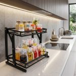 2-layer Spice Rack Foldable Storage Rack