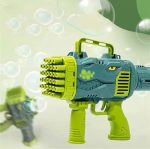 32 Holes Dinosaur Bubble Gun Rechargable Rocket Launcher Handheld Bubble Gun