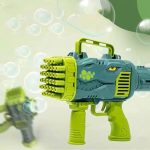 32 Holes Dinosaur Bubble Gun Rechargable Rocket Launcher Handheld Bubble Gun