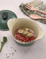 LAHOYA Ceramic Coated Cookware Set 9 PCS Stock Pot Fry Pan Slicon Grip - Image 9