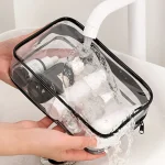 3 Piece Clear Travel Set, for Toiletries, Accessories, Cosmetic Organizer - Image 2