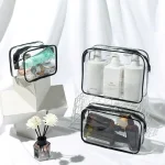 3 Piece Clear Travel Set, for Toiletries, Accessories, Cosmetic Organizer - Image 8