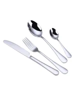 Stainless Steel Cutlery Set Knife Fork Spoon 24 PCS Silver - Image 3