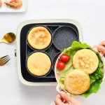 Frying Pan 4 Hole Egg Omelet Pancake Cooking Non Stick Square Frypan Pot Kitchen - Image 3