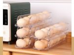 3 Tier Acrylic Egg Holder - Automatic Rotating Egg Organizer - Can Hold 20 Eggs