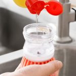 8.5Cm*7Cm Kitchen Gadgets Hydraulic Washing Brush Pot Pan Dish Bowl Cleaning Brushes With Washing Up Liquid Soap Dispenser - Image 2