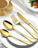 Cuttery 24-Piece Modern Stainless Steel Flatware Set with Metal Stand - Image 5