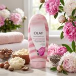Olay Moisture Ribbons Plus Shea + Notes of Peony Blossom Body Wash, 532 mL