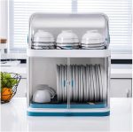 Dish Drainer Storage Rack, Household Dishwasher Rack with Lid, Kitchen Counter Shelves, Space-saving - Image 2