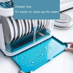 Dish Drainer Storage Rack, Household Dishwasher Rack with Lid, Kitchen Counter Shelves, Space-saving - Image 4