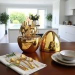 Egg-Shaped Tableware Storage Box Premium Stainless Steel 24 pcs ( Gold) - Image 5