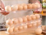 3 Tier Acrylic Egg Holder - Automatic Rotating Egg Organizer - Can Hold 20 Eggs - Image 4
