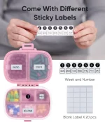 Daily Pill Organizer, 8 Compartments Portable Pill Case, Pill Box to Hold Vitamins, Cod Liver Oil, Supplements and Medication - Image 6