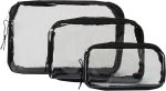 3 Piece Clear Travel Set, for Toiletries, Accessories, Cosmetic Organizer - Image 3