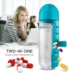 600Ml Water Bottle with Pillbox Plastic Drink Bottle - Image 2