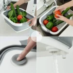 4 in 1 Multifunctional Silicone Based Kitchen Foldable Cutting Chopping Board - Image 8