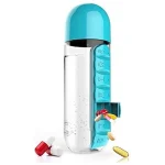 600Ml Water Bottle with Pillbox Plastic Drink Bottle - Image 5