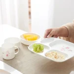 6Pcs/Set Cartoon Baby Feeding Bowl Plate Dishes Fork Spoon Cup Children Tableware Set Infant Separation Feeding Tray Dinnerware - Image 4