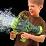 32 Holes Dinosaur Bubble Gun Rechargable Rocket Launcher Handheld Bubble Gun - Image 3