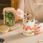 Glass Jars with Bamboo Lids and Spoon