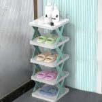 5 Layer Plastic Shoe Rack for Home Stackable Shoe Organizer Shelf Space Saving Foldable Storage Stand