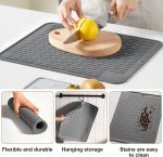 Non-Slip Silicone Mat Easy Clean Drying Mat Large Heat-Resistant Dish Drainer Mat for Kitchen Counter - Image 3