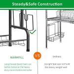Arcanine Steel Dish Drying Rack Over Sink 3-Tier Large Capacity Kitchen Storage Rack - Image 7