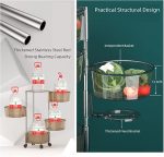 5 Layers Transparent Multi-Tiers Round Rotatable Storage Rack, Movable Kitchen Organizer - Image 9