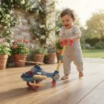 Plastic- Push Cart Plane, Learning Walk Toy For Babies