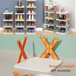 5 Layer Plastic Shoe Rack for Home Stackable Shoe Organizer Shelf Space Saving Foldable Storage Stand - Image 7