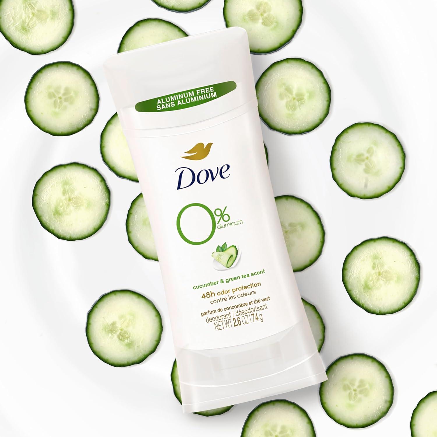 81o4trghzgl._sl1500_ Dove 0% Aluminum Deodorant Odor Protection Cucumber and Green Tea 0% Alcohol 2.6 oz - Image 1