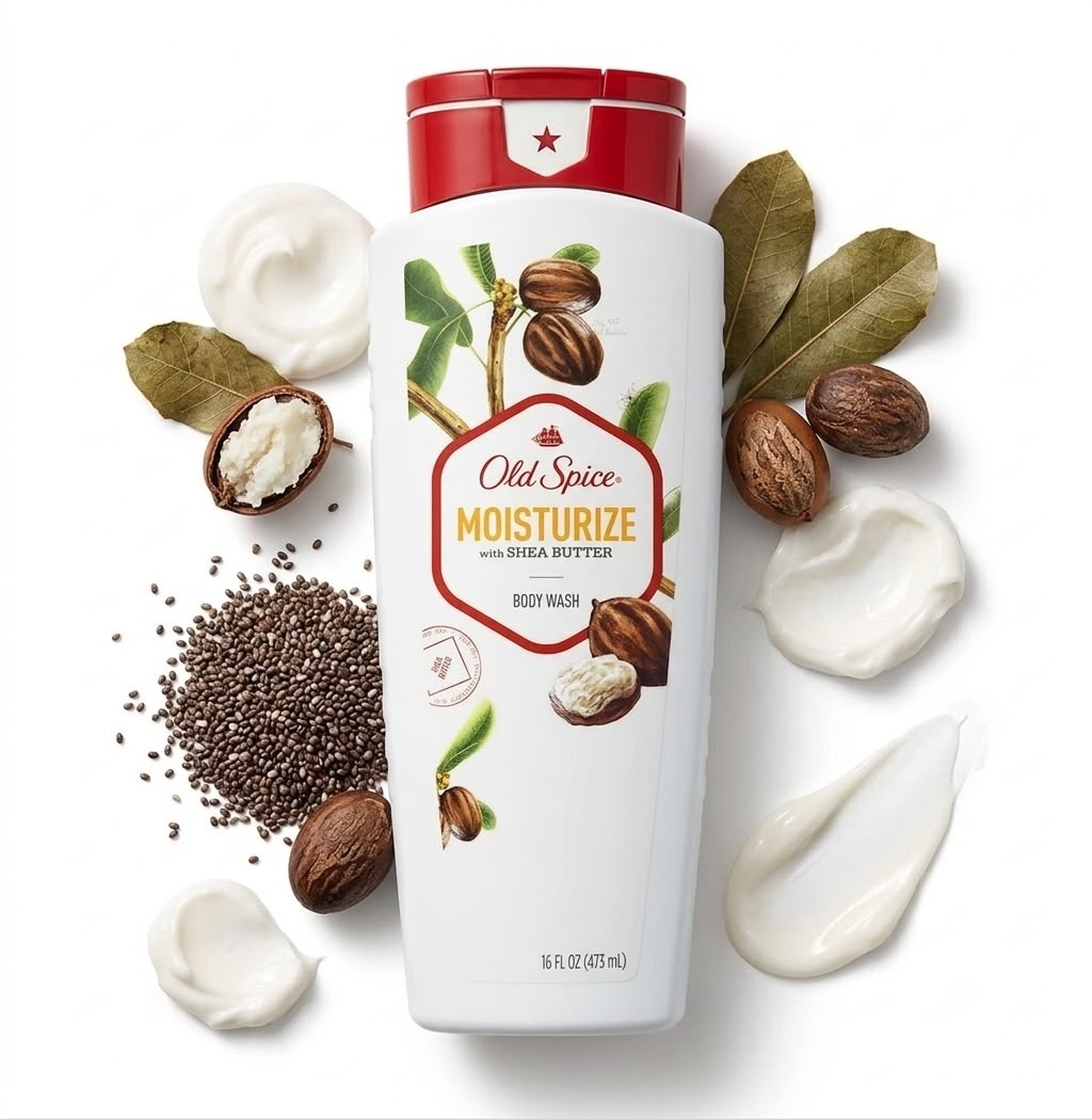 9a8d624a-6e58-497c-a94d-363d5dafc442 Old Spice Body Wash for Men, Moisturize with Shea Butter Scent, 16 Fl Oz - Image 1
