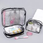 3 Piece Clear Travel Set, for Toiletries, Accessories, Cosmetic Organizer - Image 5