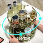360 Degree Rotatable Desktop Cosmetic Rack Bathroom Shelf - Image 3