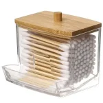 ClearView Bamboo Cotton Swab Dispenser – Cotton Swab Box - Image 5