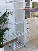 Kitchen Mobile Snacks Storage Cabinet Shelf with Wheels - Image 4