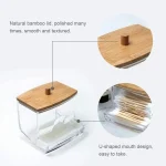 ClearView Bamboo Cotton Swab Dispenser – Cotton Swab Box - Image 3