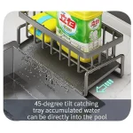 Multifunctional Stainless Steel Kitchen Drain Rack Sponge Organizer - Image 2