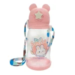 Cartoon Water Bottle with Straw for Kids Cartoon Design Plastic Water Bottle 600ml - Image 7