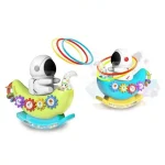 Musical Astronaut Swing Car with Rotatable Gears for Kids - Image 2