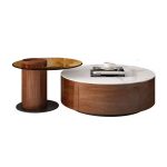 Living Room Tables Solid Wood Coffee Table Simple Slate Round Combination Tea Table - Image 2