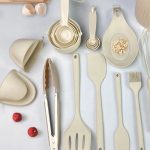 21 Pieces Silicone Kitchenware Utensil Set Pink Black & Grey