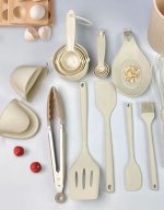 21 Pieces Silicone Kitchenware Utensil Set Pink Black & Grey