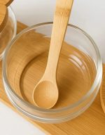 Set of 3 Round Glass and Bamboo Spice Jars - Image 3
