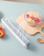 Magnetic Plastic Cling Wrap Dispenser With Slide Cutter Adjustable Wall Mounted